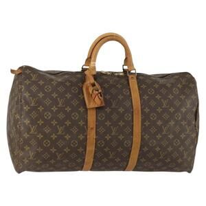 LOUIS VUITTON Monogram Keepall 55 Boston Bag M41424 LV Auth 160016
